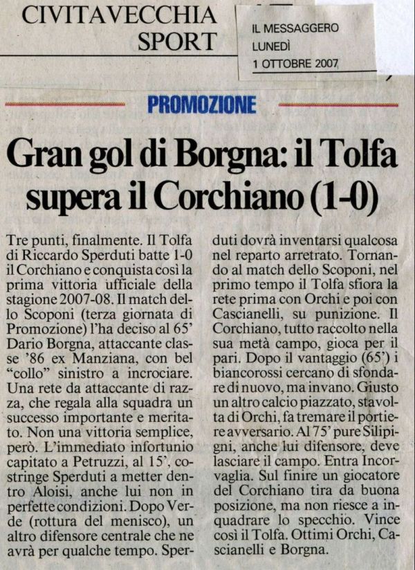 Messaggero del 01/10/2007